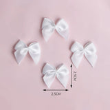 100Pcs 25mm Ribbon Mini Bowknot Appliqued Ornaments DIY Crafts Supplies
