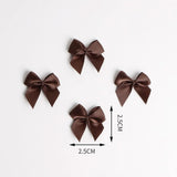 100Pcs 25mm Ribbon Mini Bowknot Appliqued Ornaments DIY Crafts Supplies