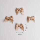 100Pcs 25mm Ribbon Mini Bowknot Appliqued Ornaments DIY Crafts Supplies