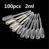 100Pcs 2ml Disposable Pipettes for UV Epoxy Resin Craft Jewelry Making