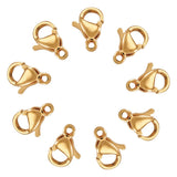 100Pcs 304 Stainless Steel Lobster Claw Clasps 24K Plated Findings
