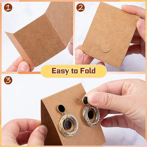 100Pcs 3D Earring Display Cards with 200x Earplug Earring Cardboard