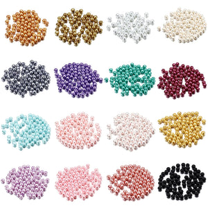 100Pcs Glass Pearls Multi Round Beads DIY Bracelet Necklace Jewelry Making