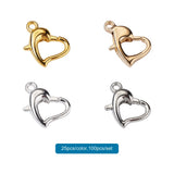 100Pcs 4 Colors Heart Lobster Clasp Hook DIY Jewelry Making Accessories
