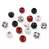 100Pcs 4 Style Wood Beads Mixed 20x16mm Hole: 9mm