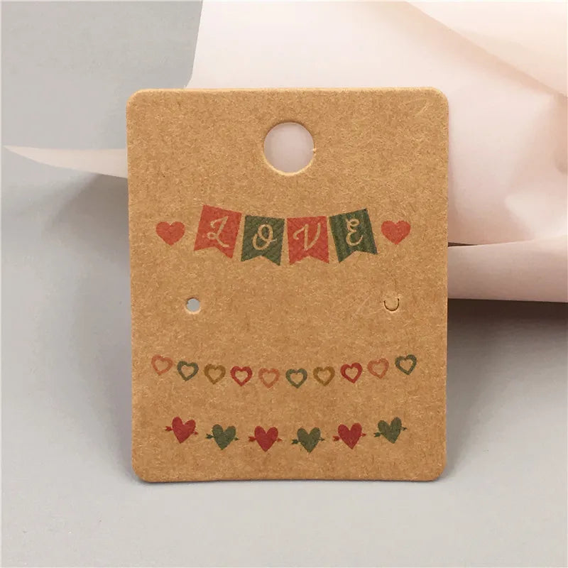 100Pcs 5*4cm Jewelry Display Earring Cards Gift Tag