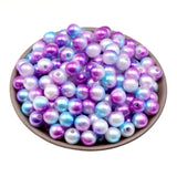 100Pcs 6-8mm Multicolor Round Beads Lmitation Pearls DIY