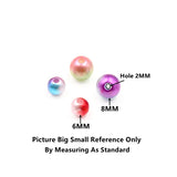 100Pcs 6-8mm Multicolor Round Beads Lmitation Pearls DIY