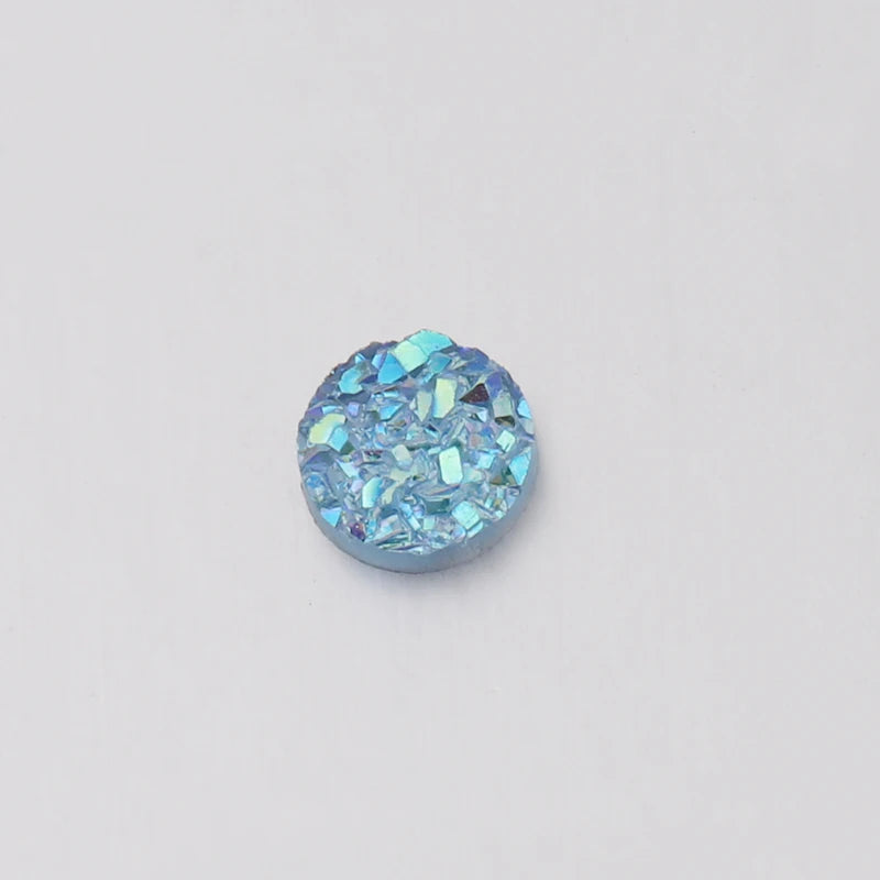 100Pcs 6mm Candy Glitter Rhinestones Round Disc Jewelry Findings