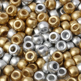 100Pcs 6x9mm Golden Acrylic Big Hole Spacer Beads