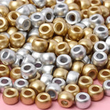 100Pcs 6x9mm Golden Acrylic Big Hole Spacer Beads