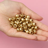100Pcs 6x9mm Golden Acrylic Big Hole Spacer Beads