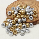 100Pcs 6x9mm Golden Acrylic Big Hole Spacer Beads