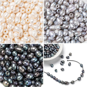 100Pcs Natural Freshwater Pearl Beads 7-10mm For DIY Jewelry Making