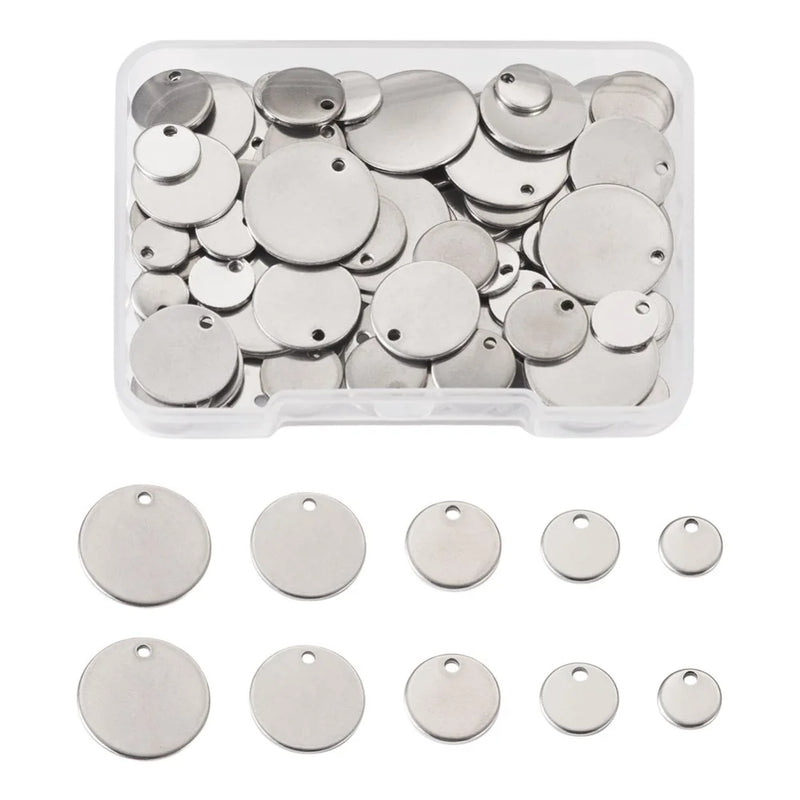 100Pcs Stainless Steel Charms for Necklaces DIY Jewelry Making