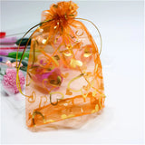 100Pcs Heart Wedding Candy Gift Organza Bag Jewelry Packaging