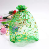 100Pcs Heart Wedding Candy Gift Organza Bag Jewelry Packaging