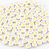 100Pcs 7mm Round Letter Spacer Beads Jewelry Making DIY Necklace Bracelet