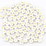 100Pcs 7mm Round Letter Spacer Beads Jewelry Making DIY Necklace Bracelet