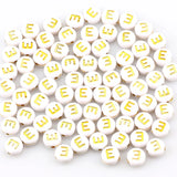 100Pcs 7mm Round Letter Spacer Beads Jewelry Making DIY Necklace Bracelet