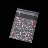 100Pcs 7x7/10x10cm Heart Clear Candy Bag Self Adhesive Plastic Gift Pouch
