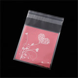 100Pcs 7x7/10x10cm Heart Clear Candy Bag Self Adhesive Plastic Gift Pouch