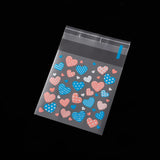 100Pcs 7x7/10x10cm Heart Clear Candy Bag Self Adhesive Plastic Gift Pouch