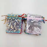 100Pcs Butterfly Star Moon Jewelry Bag Drawstring Gift Bag Organza Storage Pouch