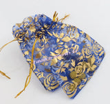 100Pcs 8colors Rose Organza Bags Jewelry Pouches Candy 9X12cm