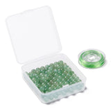 100Pcs 8mm Green Aventurine Round Beads with Elastic Thread for DIY Bracelets