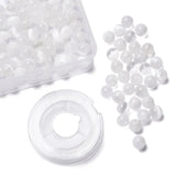 100pcs 8mm Selenite Beads with 10m Elastic Thread