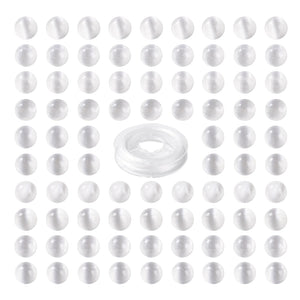 100pcs 8mm Selenite Beads with 10m Elastic Thread