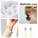 100Pcs 8mm Glass Star Beads Rainbow Spacer Beads Earrings DIY