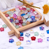 100Pcs 8mm Glass Star Beads Rainbow Spacer Beads Earrings DIY