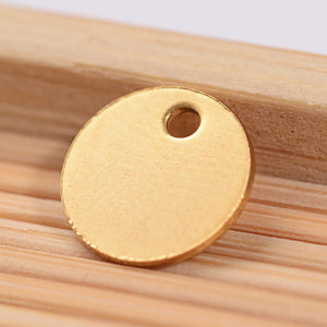 100Pcs 8x0.8mm Stainless Steel Charms Golden