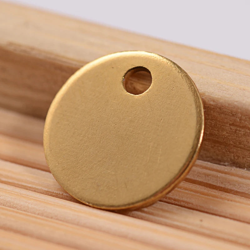 100Pcs 8x0.8mm Stainless Steel Charms Golden