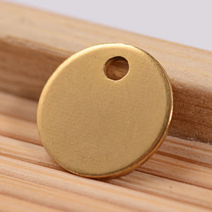 100Pcs 8x0.8mm Stainless Steel Charms Golden