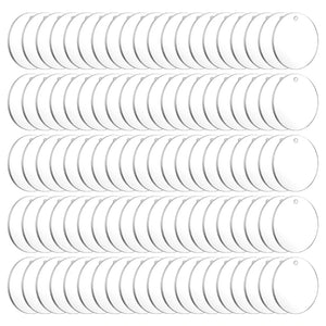 100Pcs Acrylic Keychain Disc Blanks Round Keychain Bulk DIY Crafts