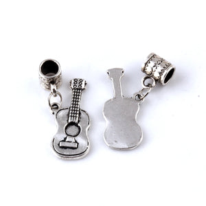 100Pcs Acoustic Guitar Music Instrument Charm Pendant for Jewelry Making