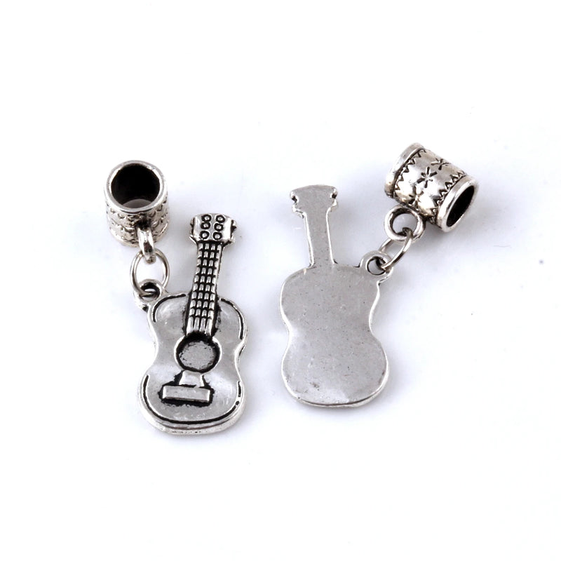 100Pcs Acoustic Guitar Music Instrument Charm Pendant for Jewelry Making