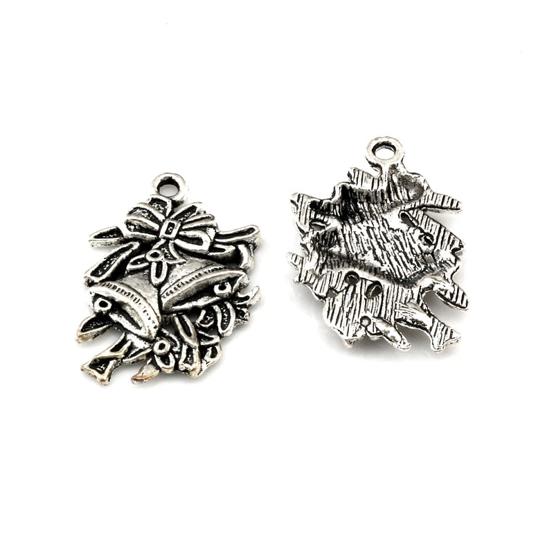100Pcs Christmas Bell Charms for Jewelry Making DIY 17X25MM