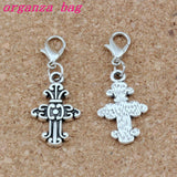 100Pcs Alloy Cross Lobster Clasps Charm Pendants 14.2x38mm