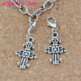 100Pcs Alloy Cross Lobster Clasps Charm Pendants 14.2x38mm