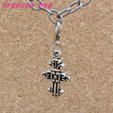 100Pcs Alloy Cross Lobster Clasps Charm Pendants 14.2x38mm