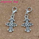 100Pcs Alloy Cross Lobster Clasps Charm Pendants 14.2x38mm