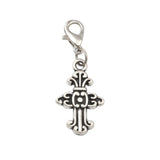 100Pcs Alloy Cross Lobster Clasps Charm Pendants 14.2x38mm