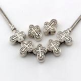 100Pcs Cross Spacer Beads for Jewelry Making, 4.5mm Hole Findings DIY D-74