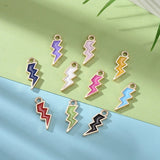 100Pcs Alloy Enamel Lightning Charms for DIY Jewelry Making