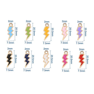 100Pcs Alloy Enamel Lightning Charms for DIY Jewelry Making