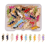 100Pcs Alloy Enamel Lightning Charms for DIY Jewelry Making